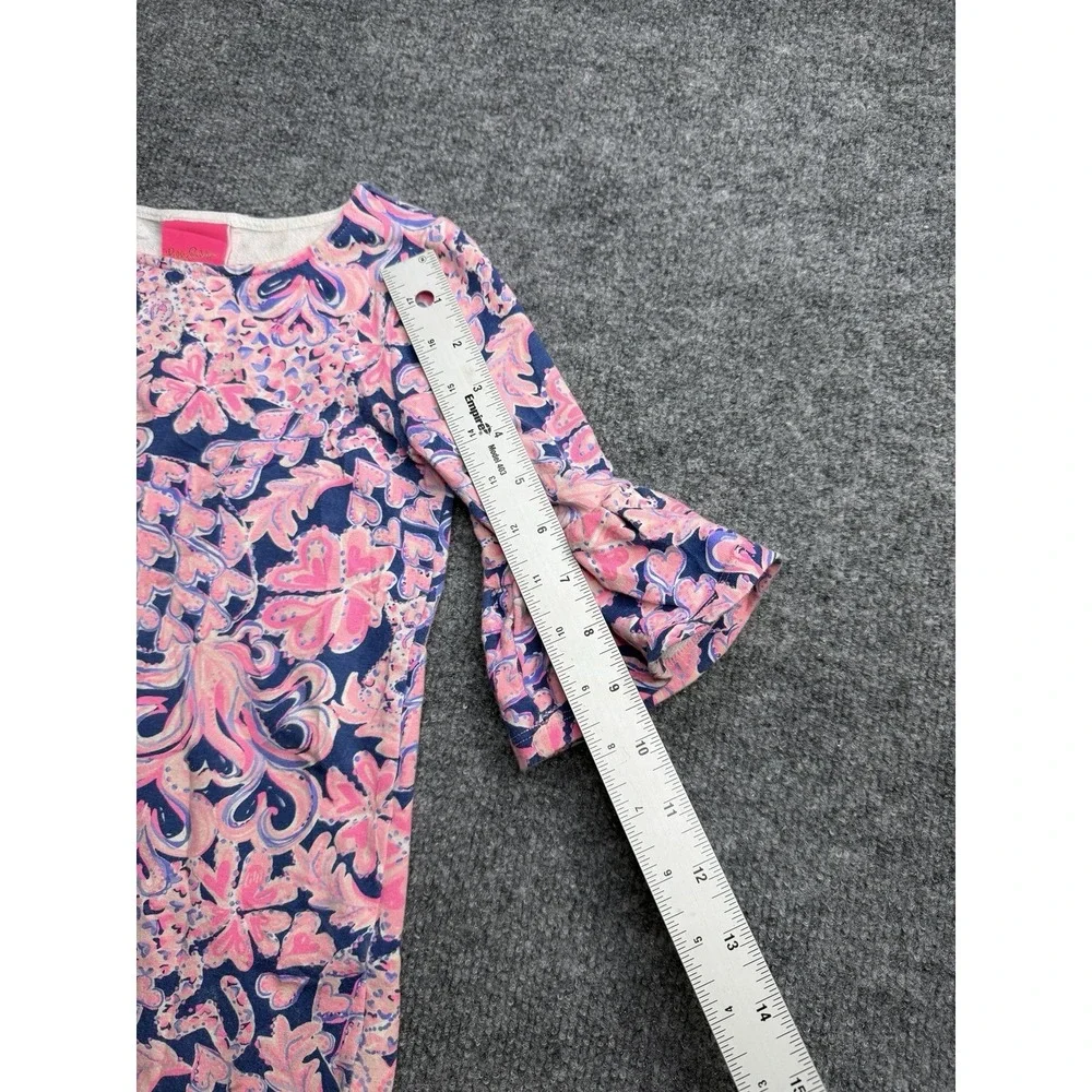 Lilly Pulitzer Sorrento Dress Girls S 4-5 Multicolor Bell Sleeve Shift Ruffle